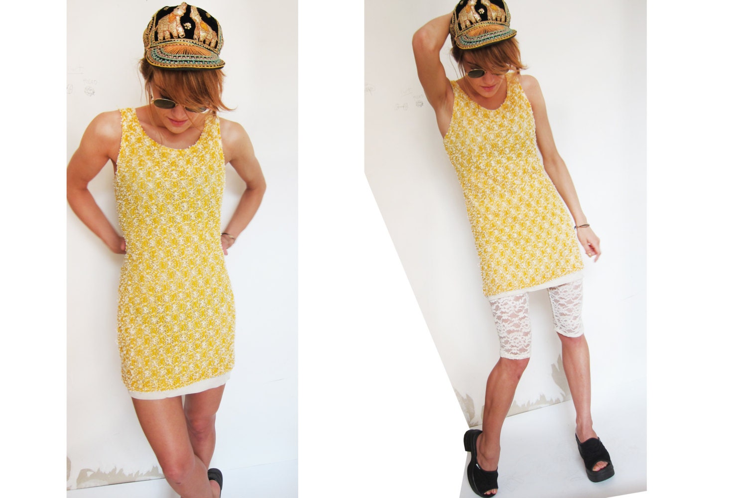 Yellow Lace Vintage Dress