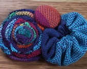 Women's Wrap Scrap Hair Clip,  Made from Upcycled Girasol Double Rainbow RR Capitan Weft