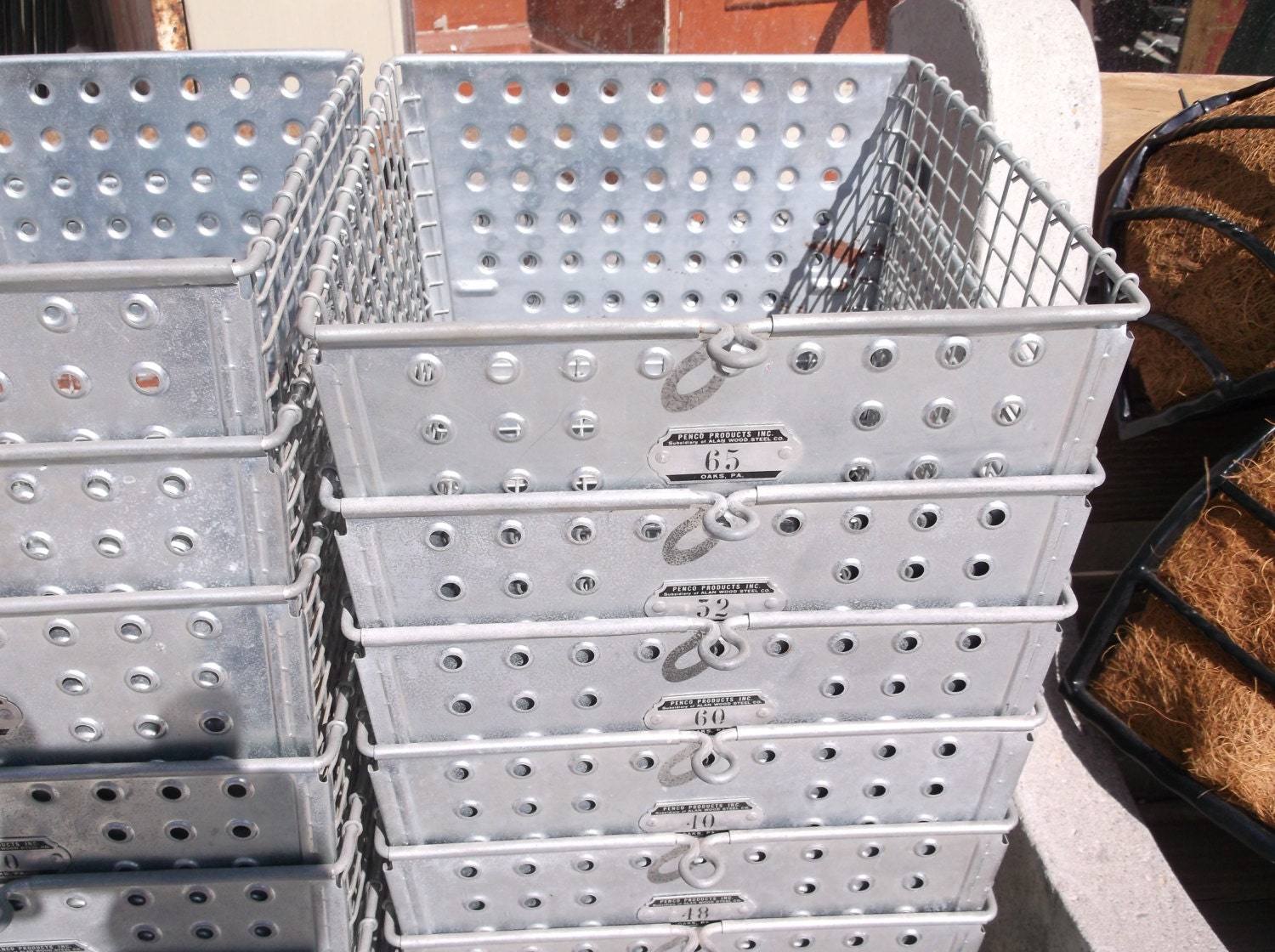 PAIR of Midcentury Wire Locker Baskets By Penco - Vintage Home Decor - Industrial Decor