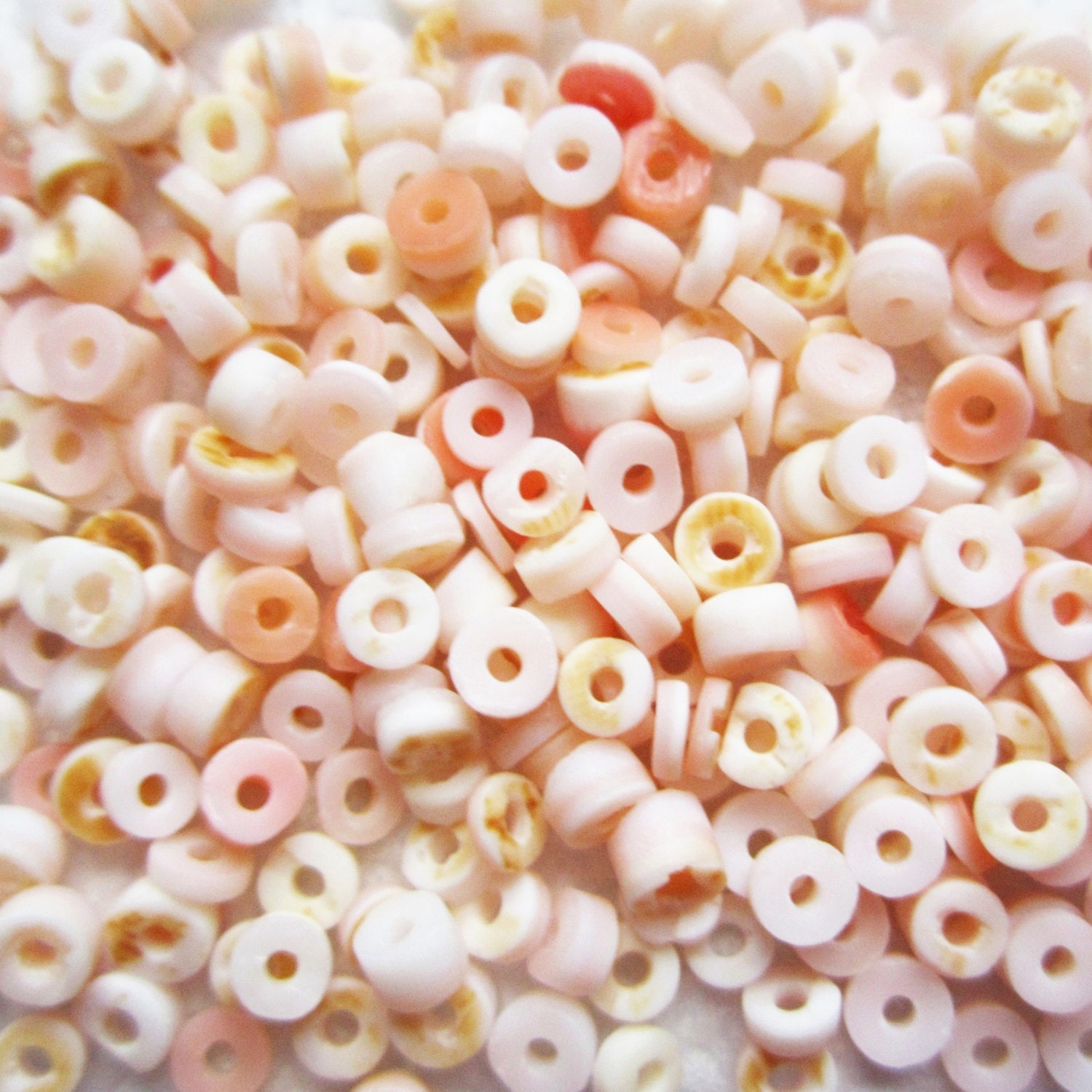Tiny Salmon Colored Heishi Beads, 3 mm - 300 Seashell Beads