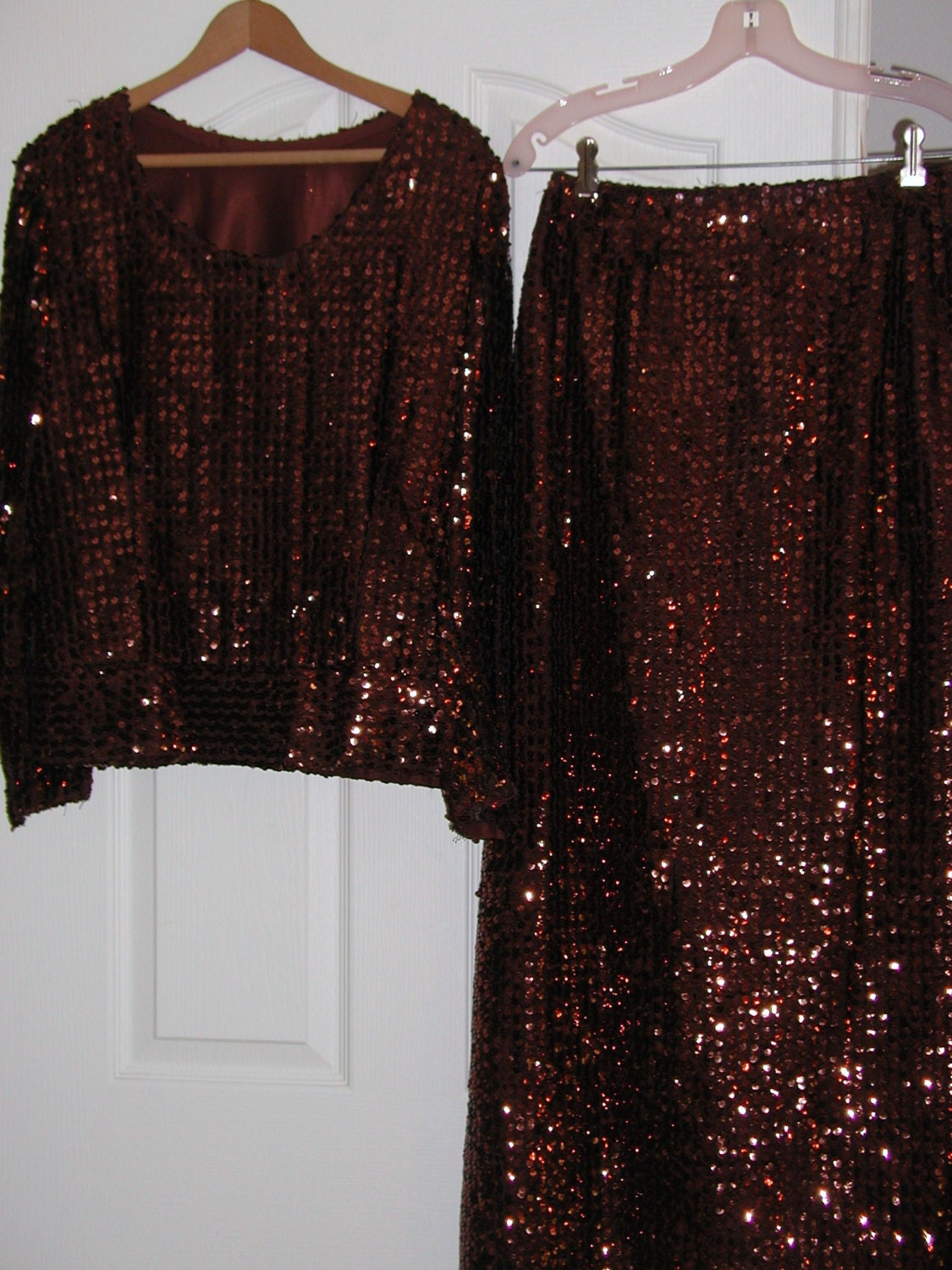 10% Discount ESTATE SALE 1930's- 1940s Handmade Sequence 2 piece FLAPPER style dress.