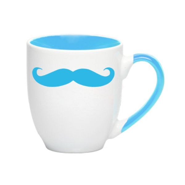 Mustache Mug - Housewares -  Ocean Blue Coffee or Tea Bistro Mug