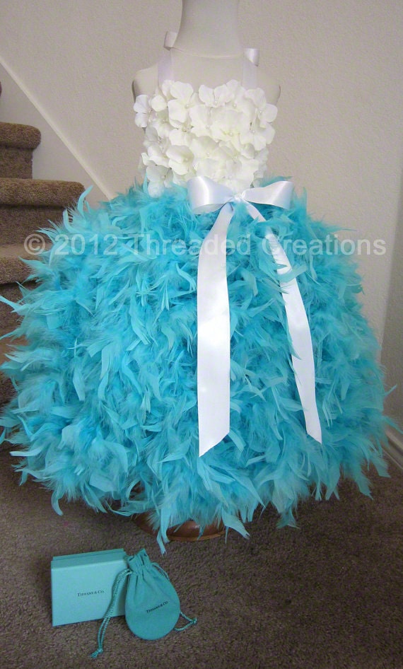 Feather Dress - Feather Tutu Dress - Tiffany Blue Tutu Dress - Tiffany and Co Dress - Tiffany dress - Hydrangea Tutu Dress