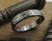 Mens Textured Wedding Band, Recycled Stering Silver, Mens Wedding Ring, Eco Friendly, Sustainable, Handmade, Sterling Silver Ring