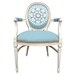 FREE SHIPPING Upholstered French Louis Arm Chair Blue Rustic Shabby Cottage Chic