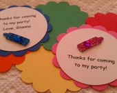Customized Crayon, teacher, student, rainbow birthday party favor, gift tag, thank you tag - set of 12