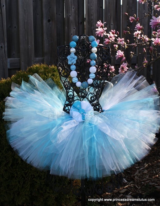 Size 12-18 Months Classic Cut Tutu with Matching Chunky Necklace and Headband