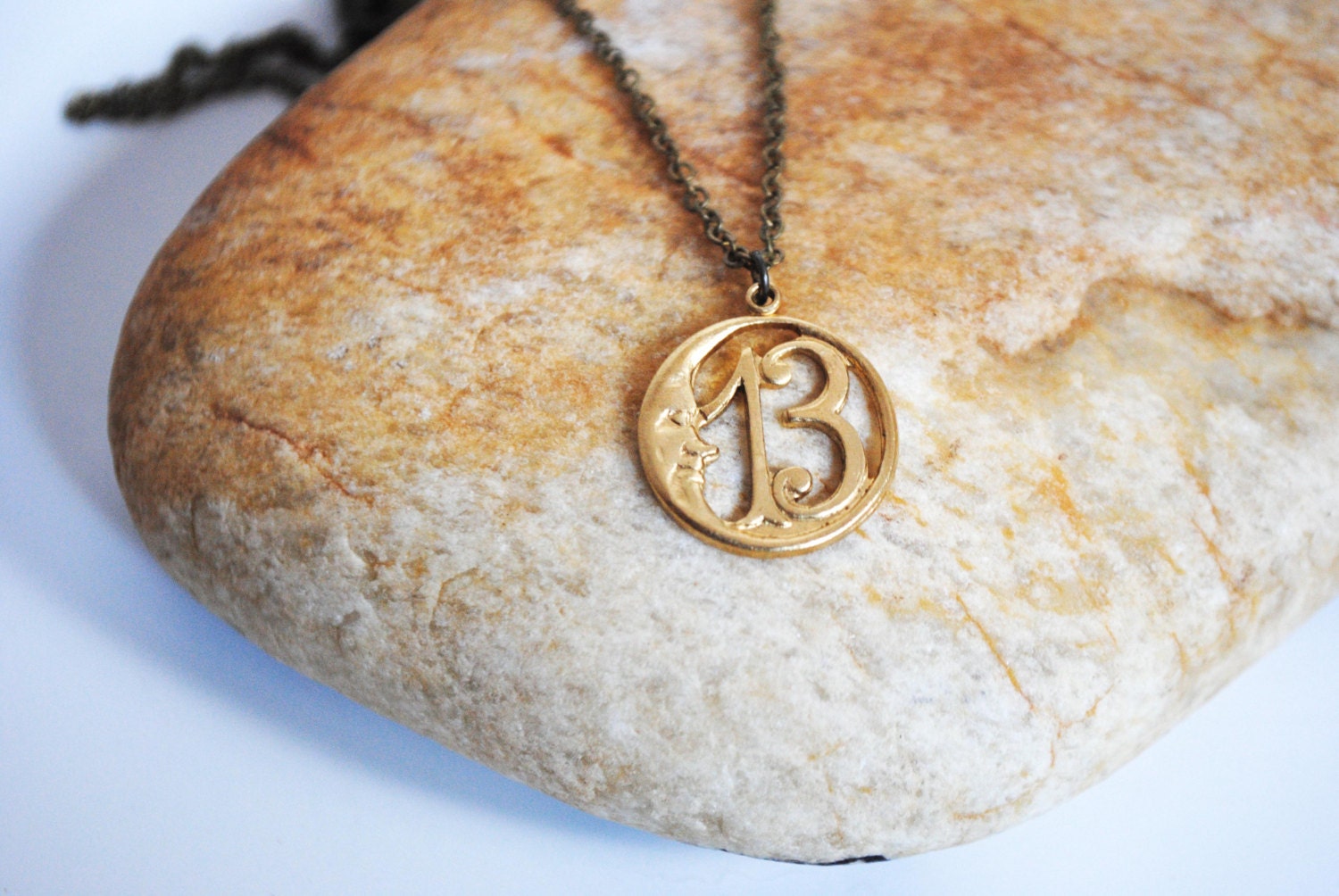 owls & oaks / "i'll be seeing you" lucky moon and 13 necklace