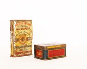 Set of two vintage collecting metal tins boxes