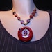 OOAK Bold statement necklace handmade fire crackle agate and brecciated jasper