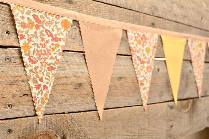 Sunset Meadow  - Vintage Bunting Banner - Free Shipping US and Canada