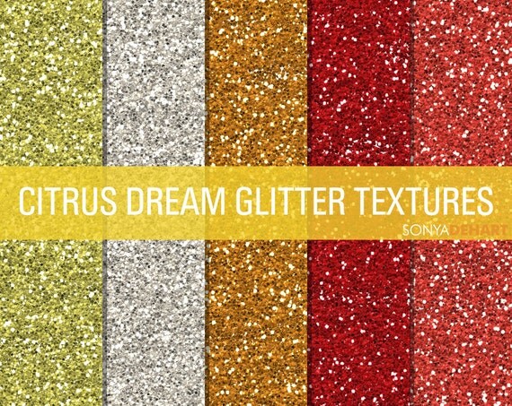 50% Off SALE Glitter Digital Papers Glitter Textures Glitter Paper Pack Citrus Dream Instant Download Il_570xn