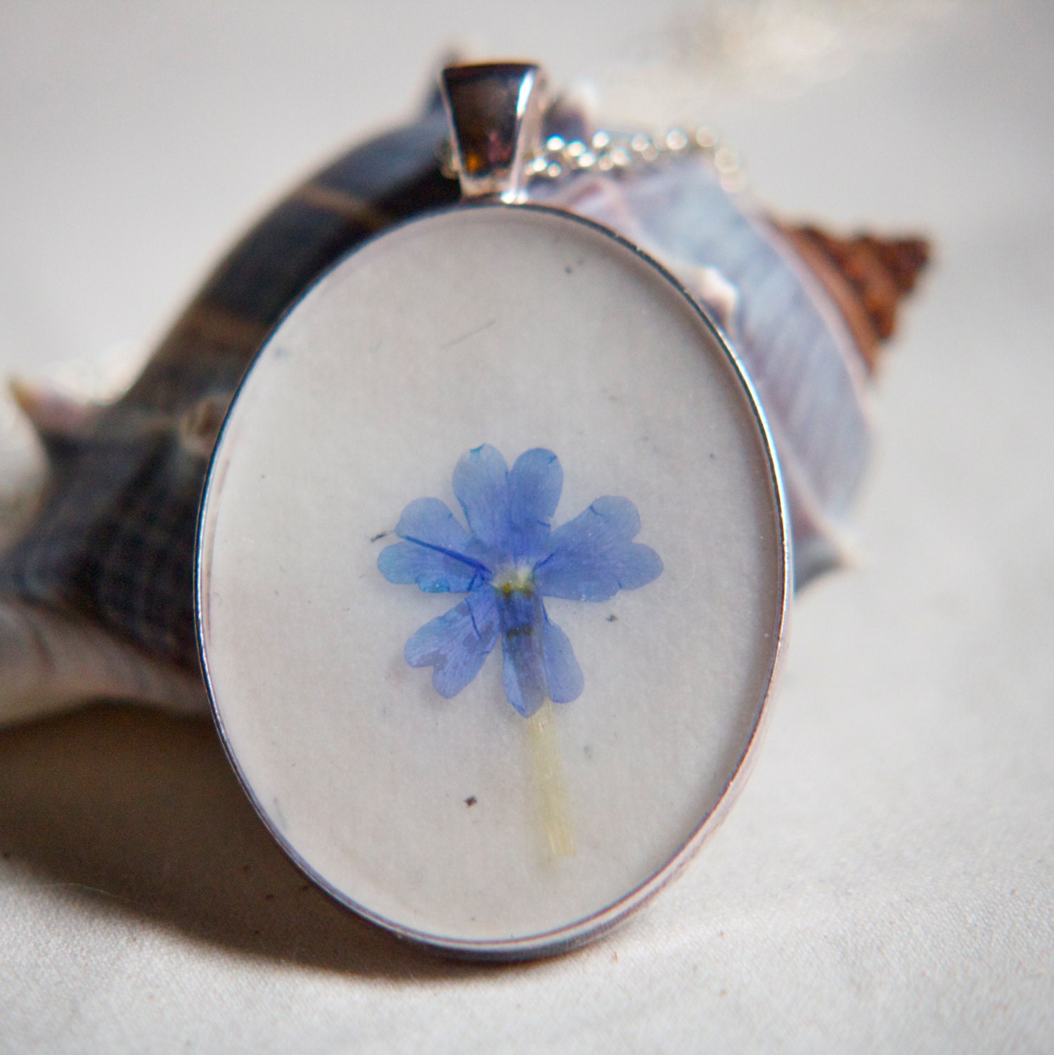 pressed flower necklace lavender phlox real botanical Pendant Jewelry with Handmade Paper beach