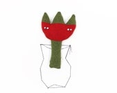 Red FLOWER knitted toy