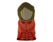 RUBY, the nesting doll pillow - large, red, orange, green