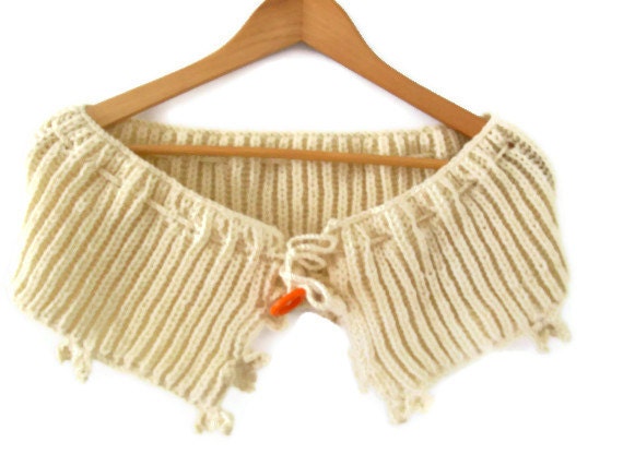 Scarf Neckwarmer,natural color,wool ,Ready to Ship...