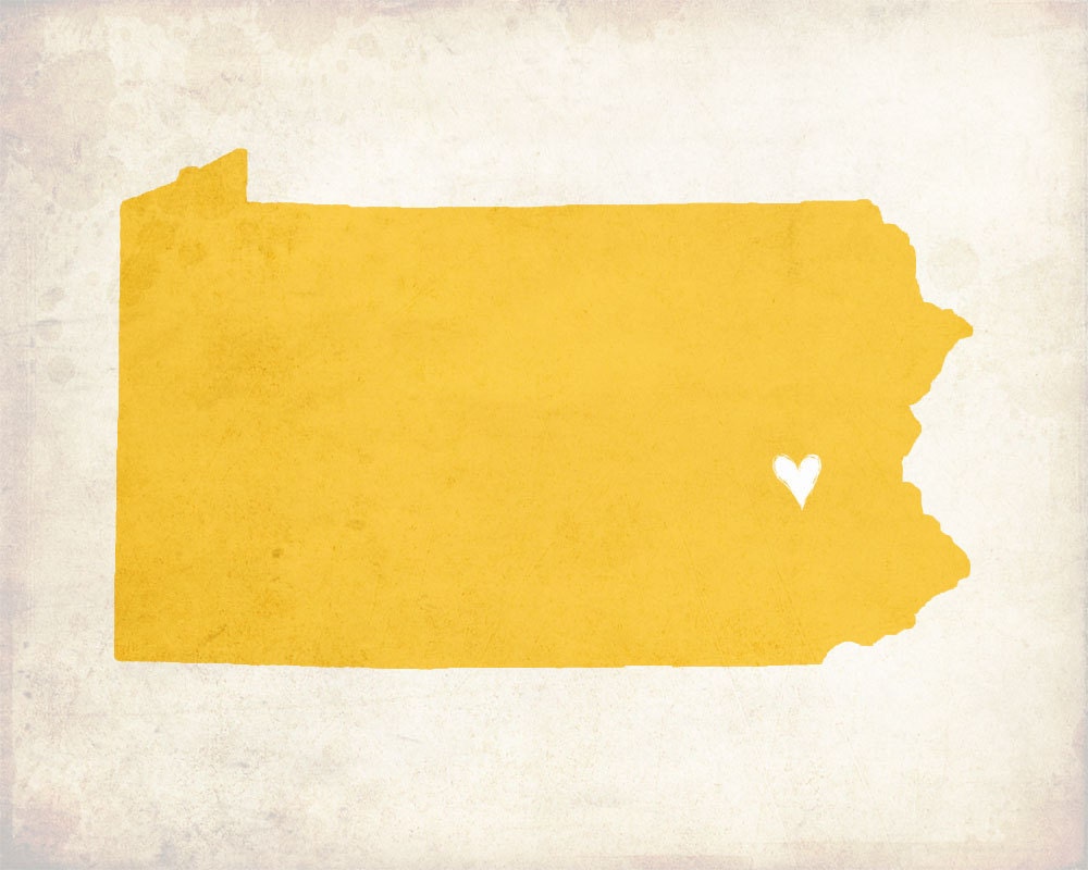 Pennsylvania Love State Customizable Art Print