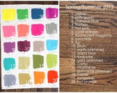 Swatch Sheet Spring Summer Colors 2013 Color Chart Ink Linen Free Shipping US