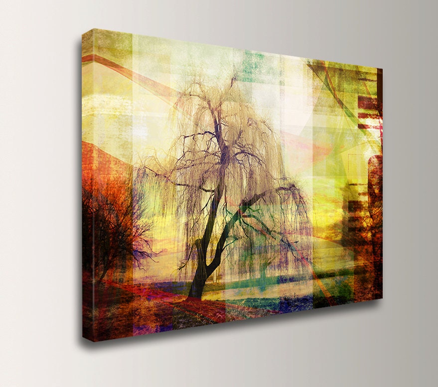 Landscape Wall Decor - Mixed Media Photo Collage - Canvas Print - 30x40 - " Sleepy Hollow "