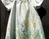 Baby Girl Peasant Dress - Border Print Dress - 6 - 9 months - Ready to Ship