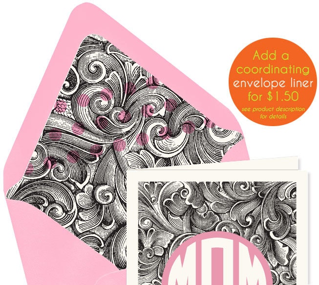 Envelope Liner - Coordinates with MOM monogram Mother's Day Card