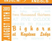 Ski Lift Ticket Rehearsal Dinner Invite