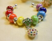 The Artist Bracelet, Painter's Palette Bangle Bracelet, Rainbow Beaded Bracelet, Chakra Rainbow Colors, Unique Gifts
