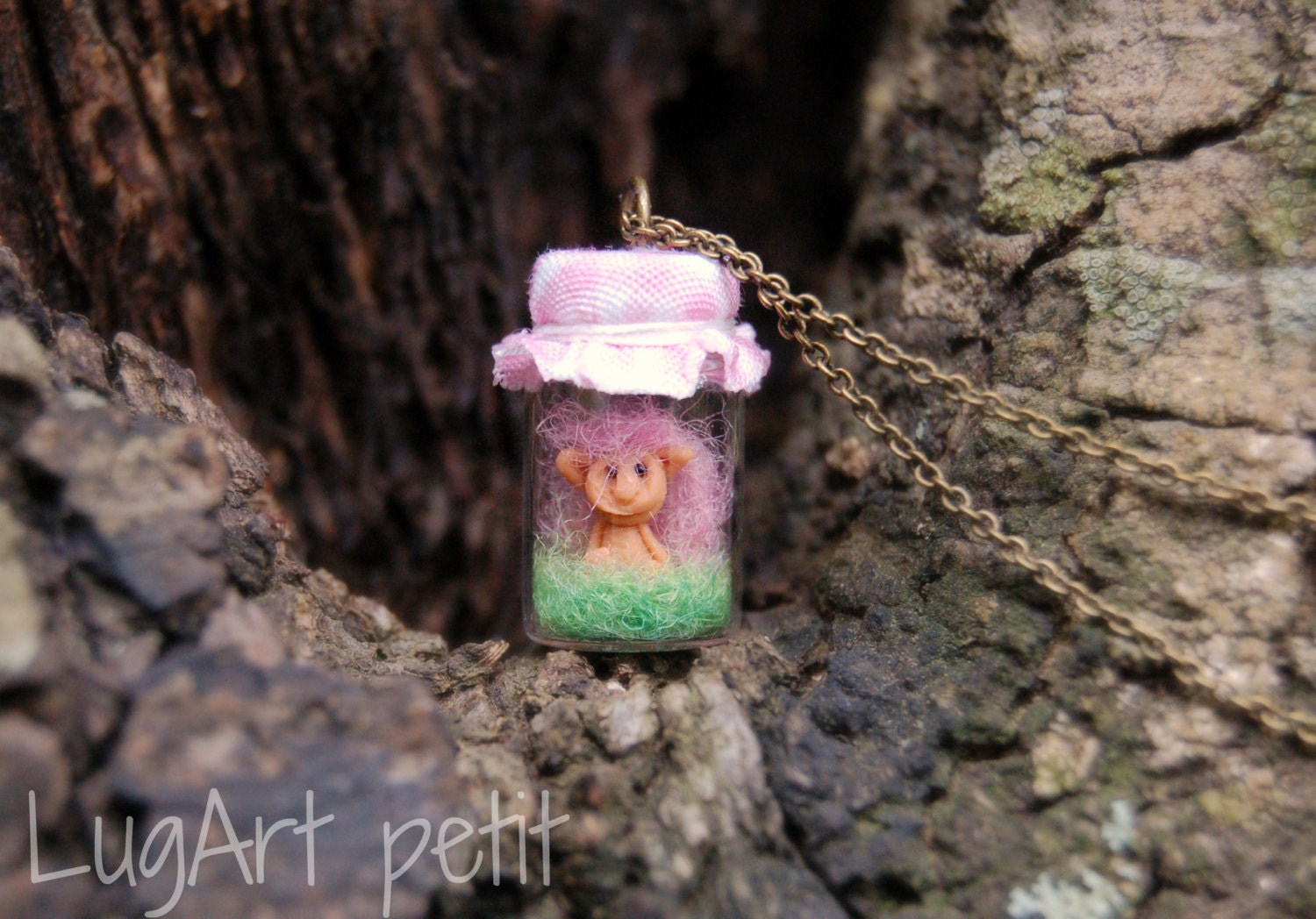 Little Goblin in a Jar as NECKLACE