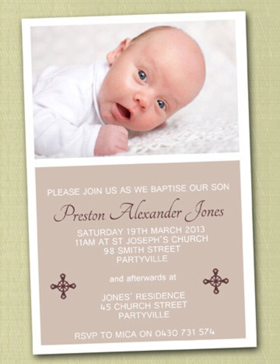 Photo Personalised Baptism/Christening Invitations - You Print Il_570xn