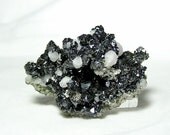 Calcite Crystal Balls on Sparkling Sphalerite Arsenopyrite Crystal Cluster Mineral Specimen