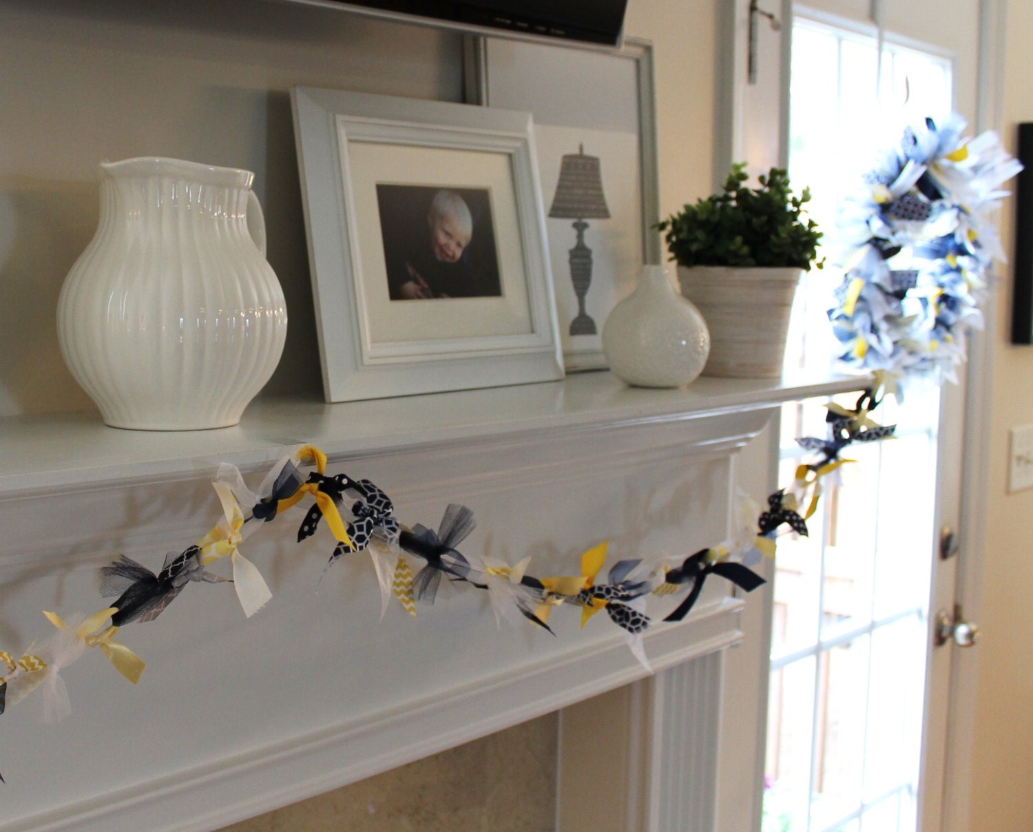 Custom Colors Nursery Decor (Ribbon Wreath & Garland, Party Decor, Baby Shower Decoration)