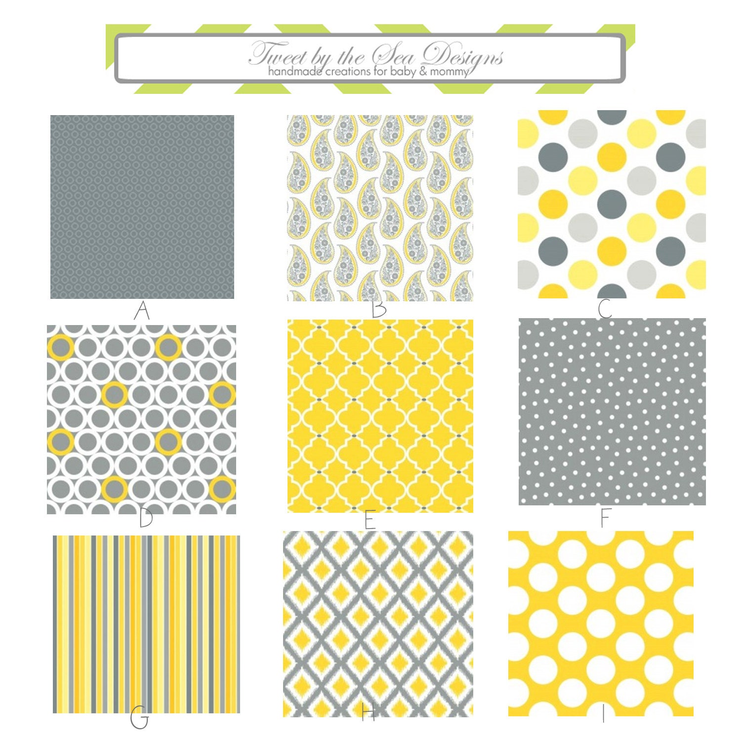 Custom 4 piece Nursery Set (Bumper Pads, Crib Sheet, Crib Skirt, & Changing Pad Cover in Gray Matters)