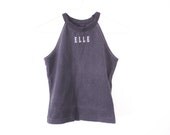 Athletic "ELLE" Logo High Neck Crop Top