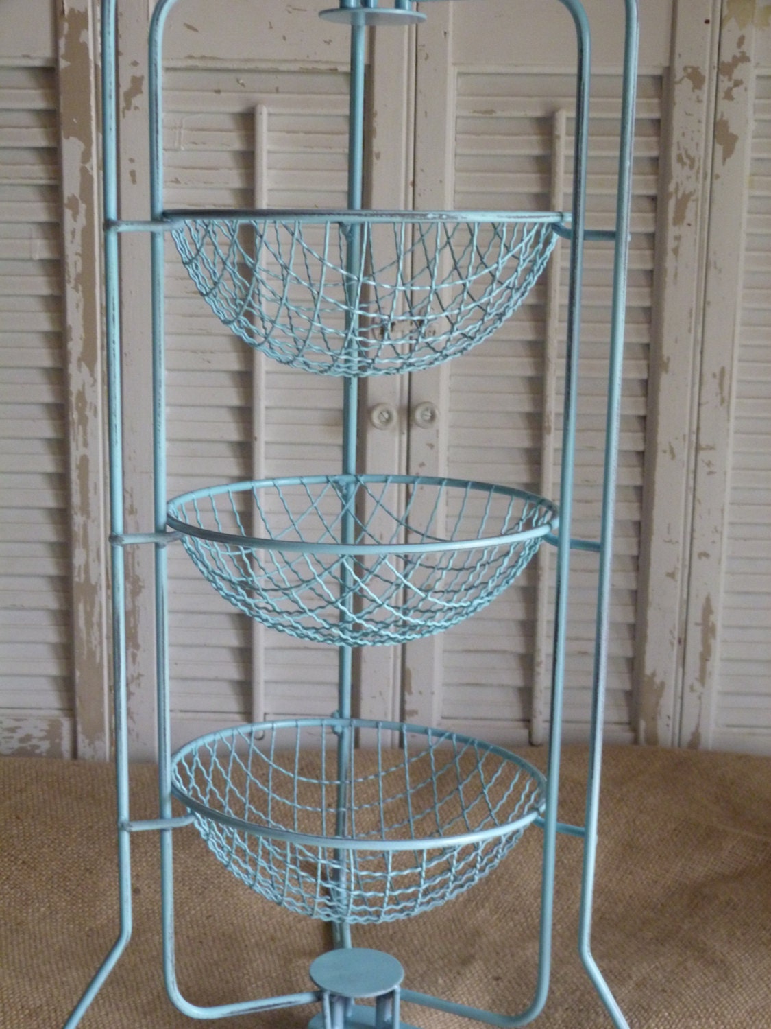 Wire Bowls, Aqua Blue, Iron Serving Bowls, Snack Bowls,Craft Show, Organization, Wedding Decor, Cottage Chic, Shop display