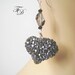 Personalized Black Diamond heart earrings,crochet Sterling sliver earrings, Gunmetal black Swarovski