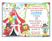Custom Personalized Circus Theme Big Top Digital Printable Birthday Party Invitations