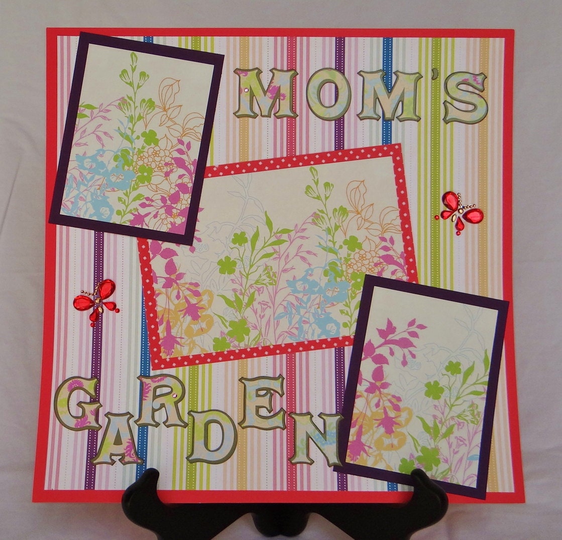 Mom's Garden Single 12 x 12" Premade Scrapbook Page