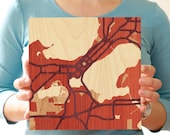 Madison, WI Wood Inlay Wall Art (8"x8") - All-Natural Woods, Handcrafted, Perfect Gift to Commemorate Madison
