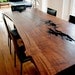 Modern Live Edge Slab Dining Table Claro Walnut
