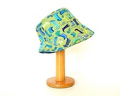 Boys Reversible Guajiro Fedora Hat - Green Rain Boots or Navy Blue Pinstripe - Made to Order