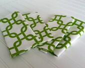 Fabric Napkins Modern Spring Green Geometric Print Set of 4