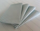 Fabric Napkins Modern  Pale Turquoise Houndstooth Check  Set of 4