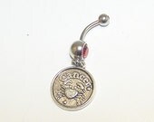 Cancer, Zodiac, Sign, Charm, Ruby, Red, Double, Gem, Belly, Button, Piercing