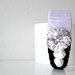 Headband lilac black white Fabric flower rosettes Satin and velvet ribbon - ready to ship
