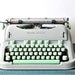 Vintage Cursive Typewriter - Minty Green Hermes 3000