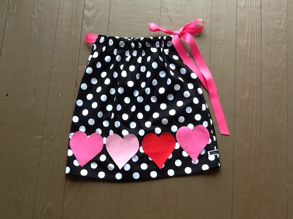 Girls heart dress. Pink red heart applique. Custom boutique children's clothing. By EverythingSorella