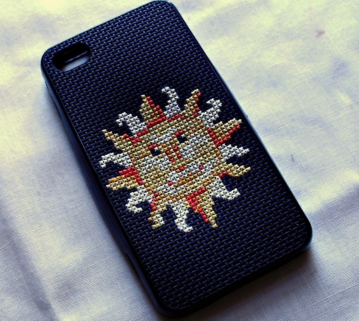 Celestial Sun iPhone 4 4S Cross Stitch Cell Phone Case