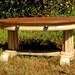 Vintage Coffee Table - Oval Top Trestle Base Painted Cream with Antique finish Natural Wood Top