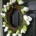 Green and White Tulip Spring Summer Wreath