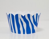 Blue Zebra Striped Cupcake Wrappers Il_170x135